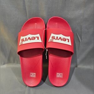 Levi's Red Slide Sandals Unisex